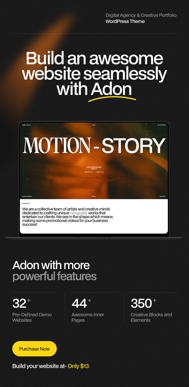 Adon – Creative Agency Portfolio WordPress Theme - 2